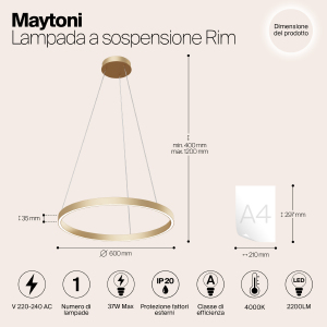 Подвесная люстра Maytoni Rim MOD058PL-L32BS4K