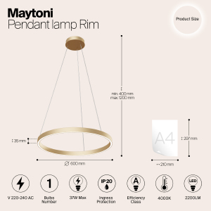 Подвесная люстра Maytoni Rim MOD058PL-L32BS4K