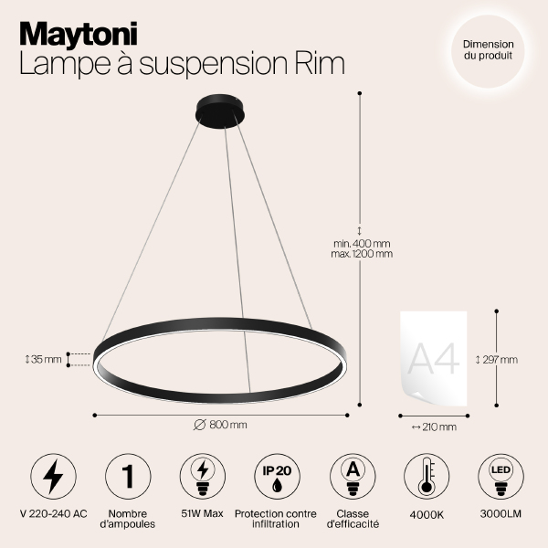 Подвесная люстра Maytoni Rim MOD058PL-L42B4K