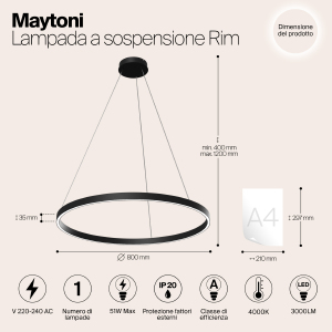 Подвесная люстра Maytoni Rim MOD058PL-L42B4K