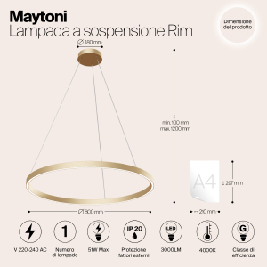 Подвесная люстра Maytoni Rim MOD058PL-L42BS4K