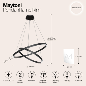 Подвесная люстра Maytoni Rim MOD058PL-L74B4K