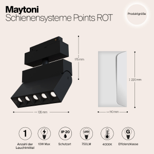 Трековый светильник Maytoni Points Rot Gravity TR015-2-10W4K-B