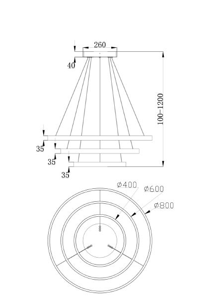 Подвесная люстра Maytoni Rim MOD058PL-L100B4K