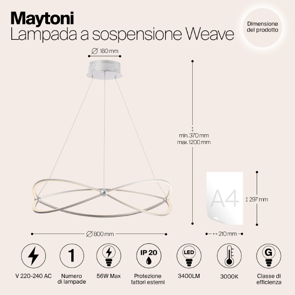 Подвесная люстра Maytoni Weave MOD062PL-L56CH3K