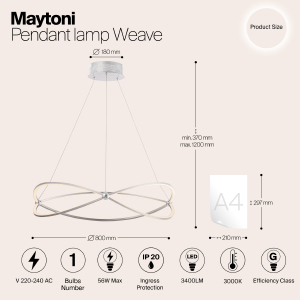 Подвесная люстра Maytoni Weave MOD062PL-L56CH3K