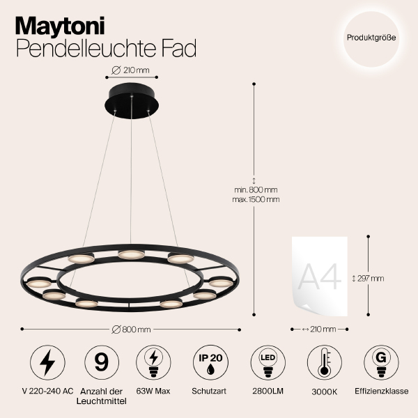 Подвесная люстра Maytoni Fad MOD070PL-L63B3K