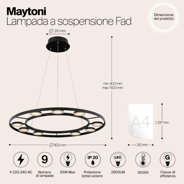 Подвесная люстра Maytoni Fad MOD070PL-L63B3K