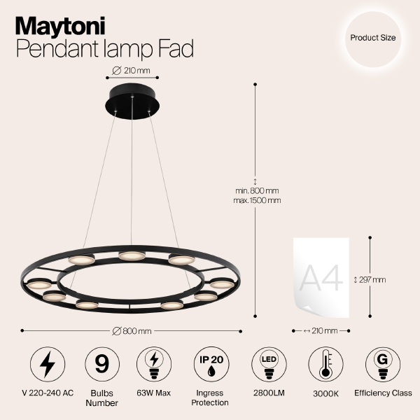 Подвесная люстра Maytoni Fad MOD070PL-L63B3K