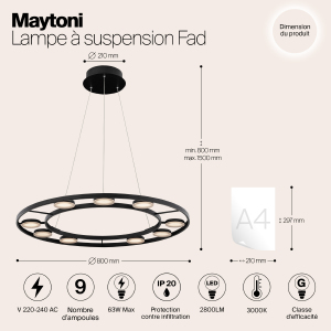 Подвесная люстра Maytoni Fad MOD070PL-L63B3K