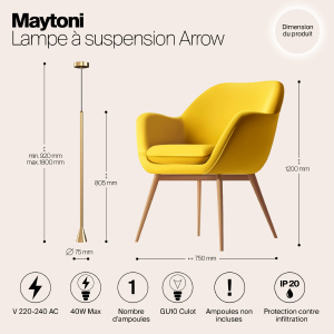 Светильник подвесной Maytoni Arrow P064PL-01G