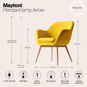 Светильник подвесной Maytoni Arrow P064PL-01W