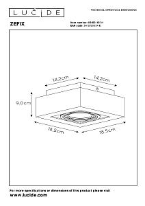 Накладной светильник Lucide Zefix 09120/12/31