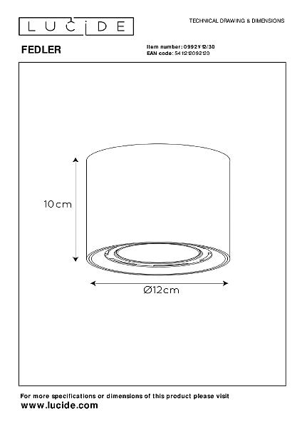 Накладной светильник Lucide Fedler 09921/12/30