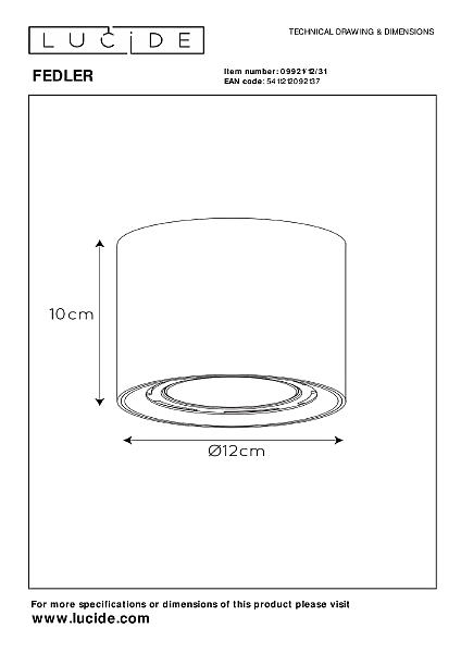 Накладной светильник Lucide Fedler 09921/12/31