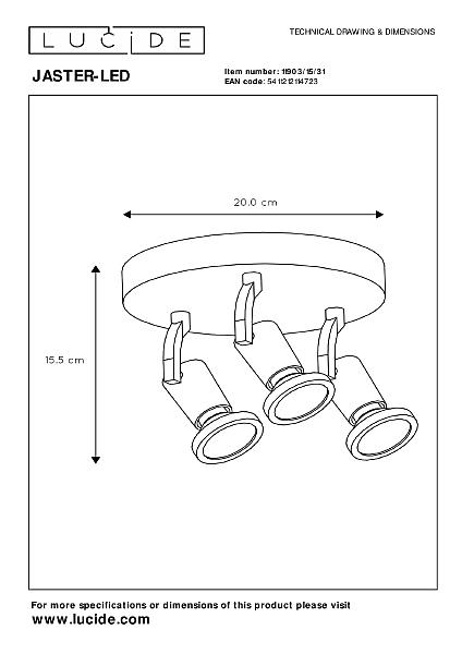Светильник спот Lucide Jaster-Led 11903/15/31