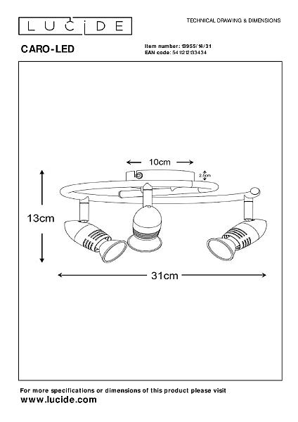 Светильник спот Lucide Caro-Led 13955/14/31
