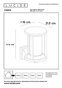 Уличный настенный светильник Lucide Cadix 15803/01/30
