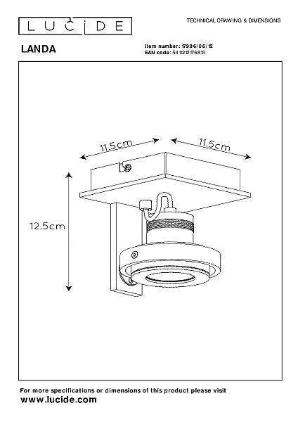 Светильник спот Lucide Landa 17906/06/12