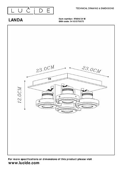 Светильник спот Lucide Landa 17906/21/12