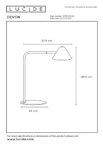Настольная лампа Lucide Devon 20515/05/30