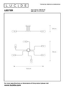 Потолочная люстра Lucide Lester 21112/06/30