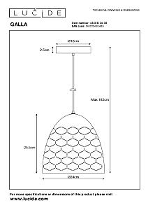 Светильник подвесной Lucide Galla 43408/24/30