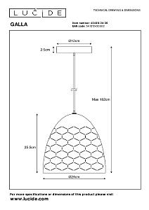 Светильник подвесной Lucide Galla 43408/24/36