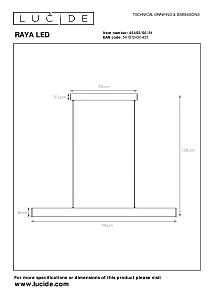 Светильник подвесной Lucide Raya Led 45455/50/31