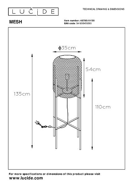 Настольная лампа Lucide Mesh 45785/01/30