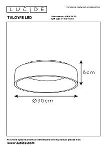Светильник потолочный Lucide Talowe Led 46100/20/30