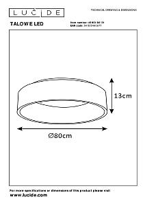 Потолочный светодиодный светильник Lucide Talowe Led 46100/80/31