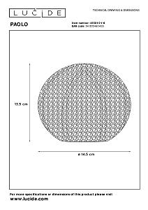 Декоративная лампа Lucide Paolo 46501/01/14