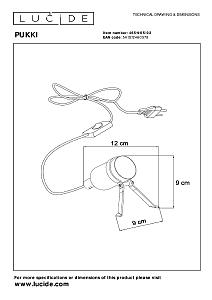 Настольная лампа Lucide Pukki 46511/05/02