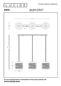 Светильник подвесной Lucide Eryn 70483/03/11