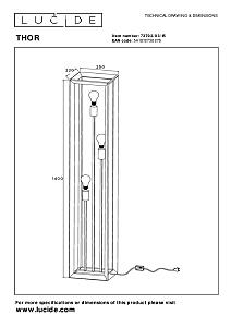 Торшер Lucide Thor 73702/03/15