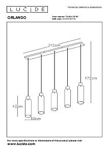 Светильник подвесной Lucide Orlando 74404/05/65