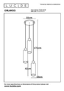 Светильник подвесной Lucide Orlando 74404/13/65