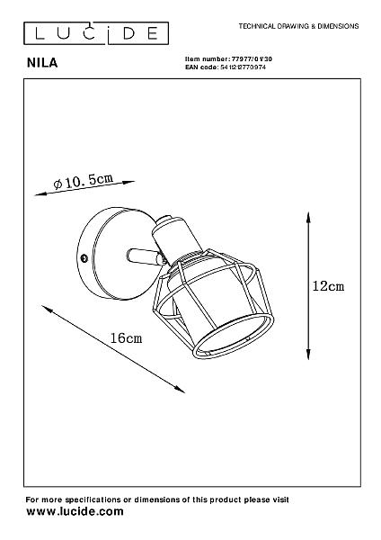 Светильник спот Lucide Nila 77977/01/30