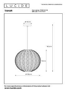 Светильник подвесной Lucide Tahar 78383/40/30