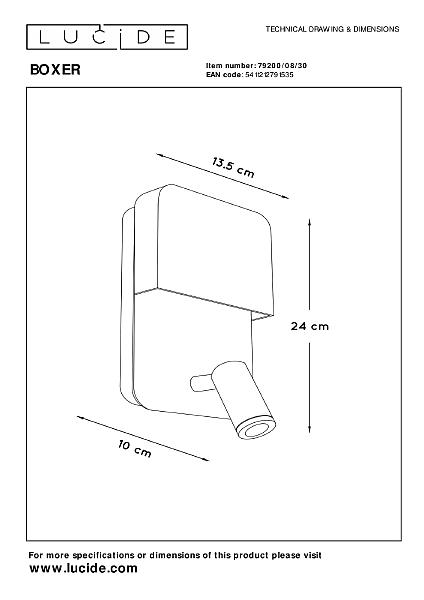 Настенный светильник Lucide Boxer 79200/08/30