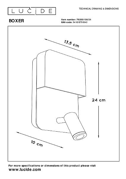 Настенный светильник Lucide Boxer 79200/08/31