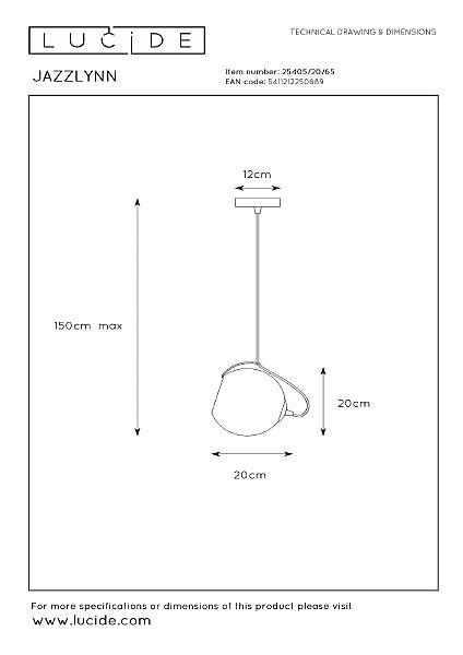 Светильник подвесной Lucide Jazzlynn 25405/20/65