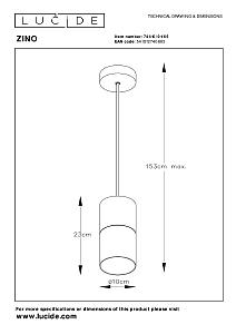 Светильник подвесной Lucide Zino 74410/01/65