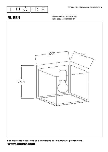 Светильник потолочный Lucide Ruben 00124/01/30