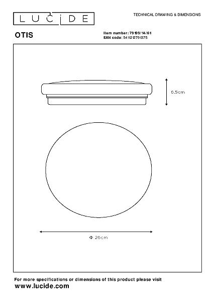 Потолочный светодиодный светильник Lucide Otis 79199/14/61