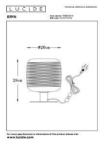 Настольная лампа Lucide Eryn 70583/01/11