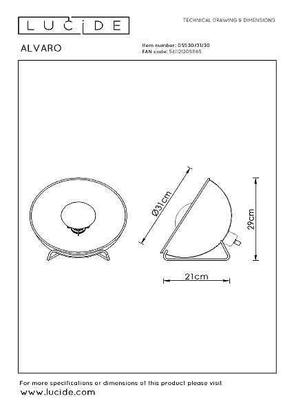 Настольная лампа Lucide Alvaro 05530/31/30