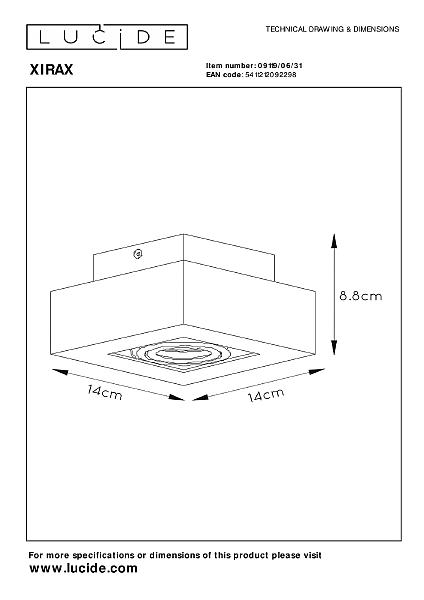 Накладной светильник Lucide Xirax 09119/06/31