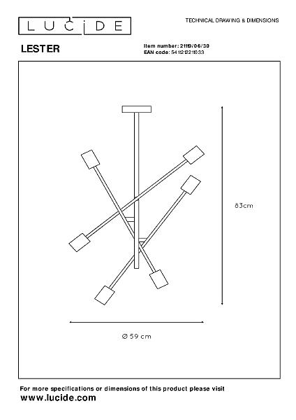 Люстра на штанге Lucide Lester 21119/06/30